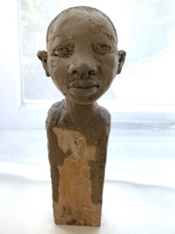 Dembe, by Sue Nowlan Statue by Sue Nowlan called "Dembe", which means peace.